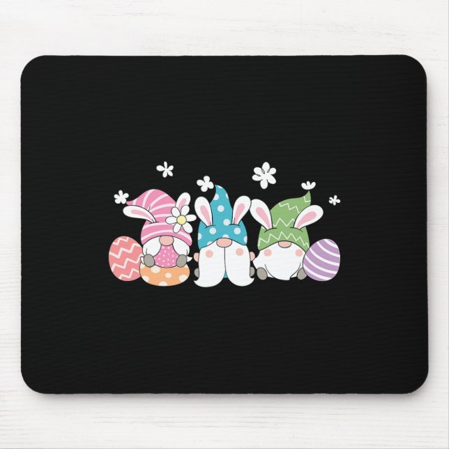 Gnomes With Bunny Ears And Easter Eggs Rabbit  Mouse Mat (Front)
