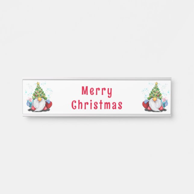Gnomes with Gifts Christmas Door Sign (Front)
