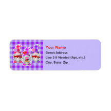 Gnomes with Red Truck Valentine Address Labels