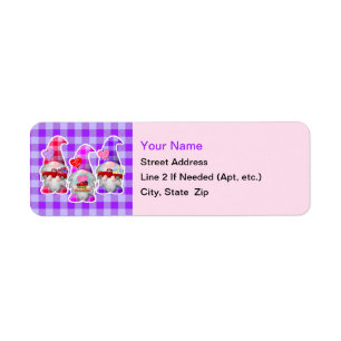 Gnomes with Red Truck Valentine Address Labels