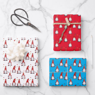 Gnomes Wrapping Paper Flat Sheet Set of 3