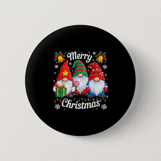 Gnomes Xmas Funny Merry Christmas Gnomes Men Women 6 Cm Round Badge (Front)