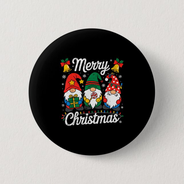Gnomes Xmas Funny Merry Christmas Gnomes Men Women 6 Cm Round Badge (Front)