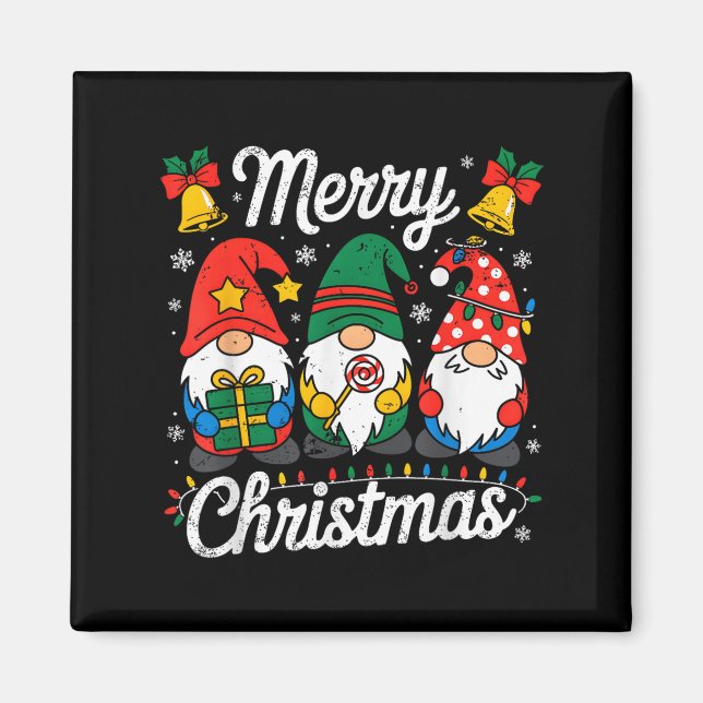 Gnomes Xmas Funny Merry Christmas Gnomes Men Women Magnet (Front)