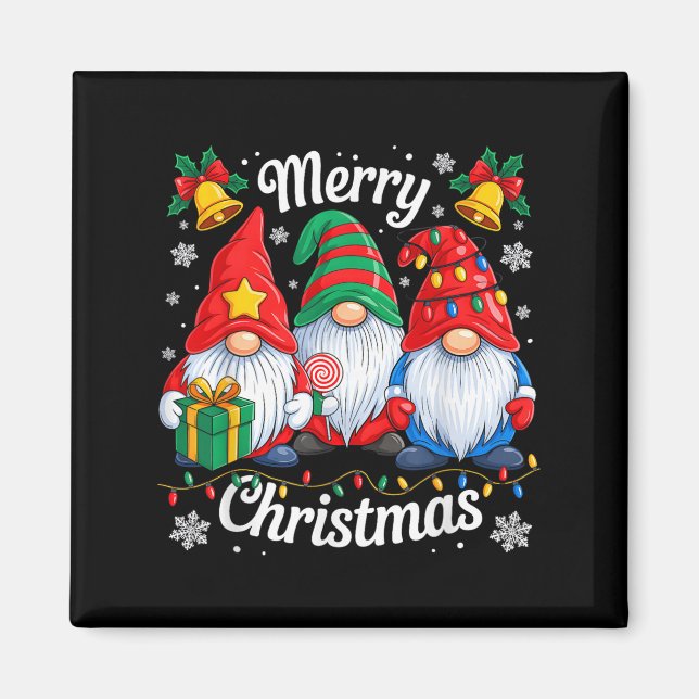 Gnomes Xmas Funny Merry Christmas Gnomes Men Women Magnet (Front)