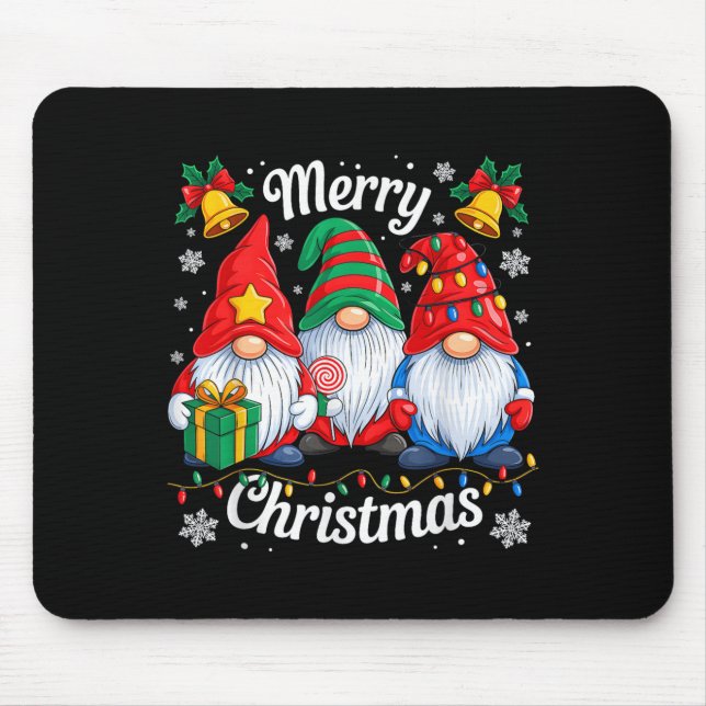 Gnomes Xmas Funny Merry Christmas Gnomes Men Women Mouse Mat (Front)