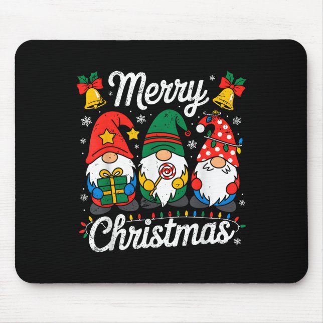 Gnomes Xmas Funny Merry Christmas Gnomes Men Women Mouse Mat (Front)