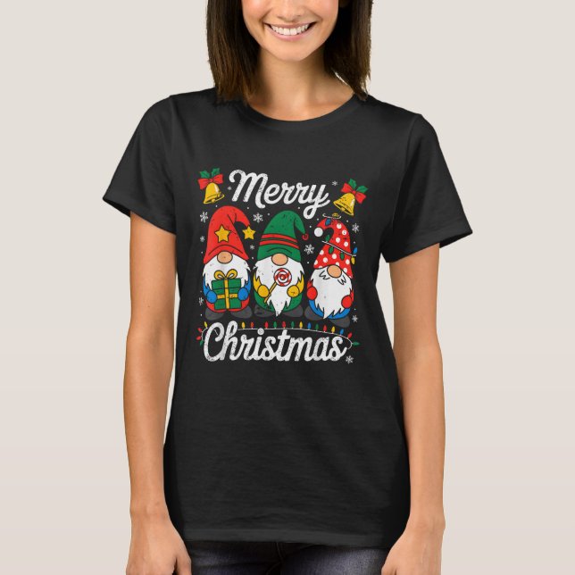 Gnomes Xmas Funny Merry Christmas Gnomes Men Women T-Shirt (Front)