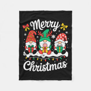 Gnomes Xmas Funny Merry Christmas Squad For Men Wo Fleece Blanket