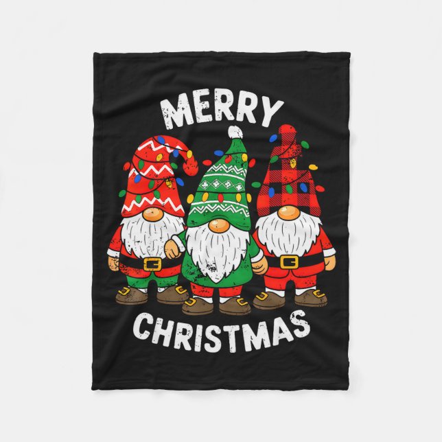 Gnomes Xmas Funny Merry Christmas Squad For Men Wo Fleece Blanket (Front)
