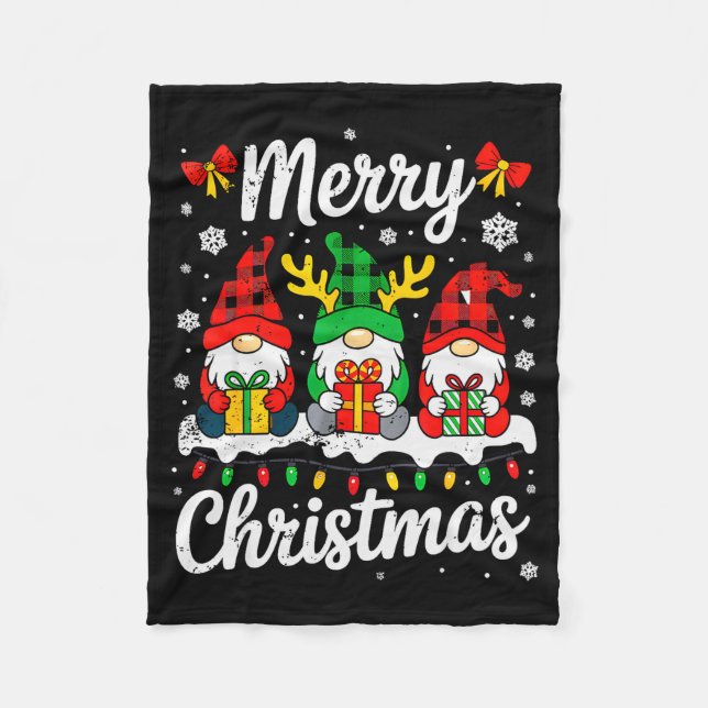 Gnomes Xmas Funny Merry Christmas Squad For Men Wo Fleece Blanket (Front)