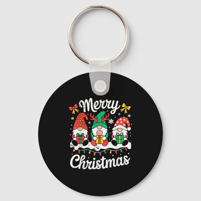 Gnomes Xmas Funny Merry Christmas Squad For Men Wo Key Ring (Front)