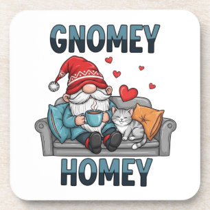 Gnomey homey gnome at home coaster