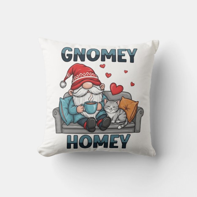 Gnomey homey gnome at home cushion (Front)