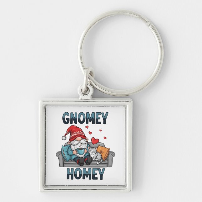 Gnomey homey gnome at home key ring (Front)