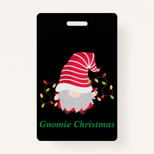 Gnomie Christmas Badge ID Badge