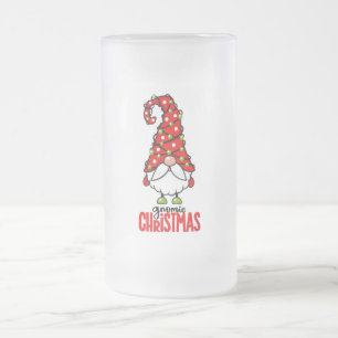 Gnomie Christmas Frosted Glass Beer Mug