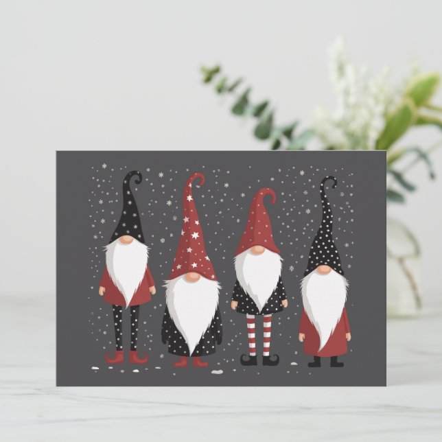 Gnomies Lover Funny Gnome Christmas  Holiday Card (Standing Front)