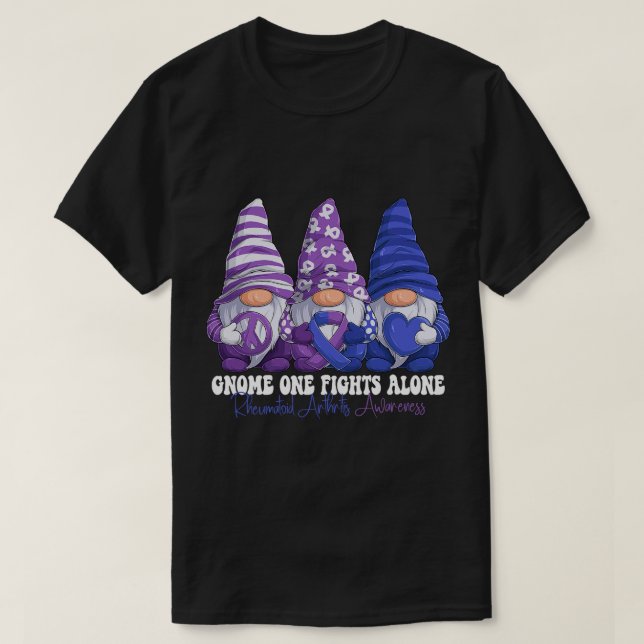 Gnomies Rheumatoid Arthritis Awareness Month Ribbo T-Shirt (Design Front)