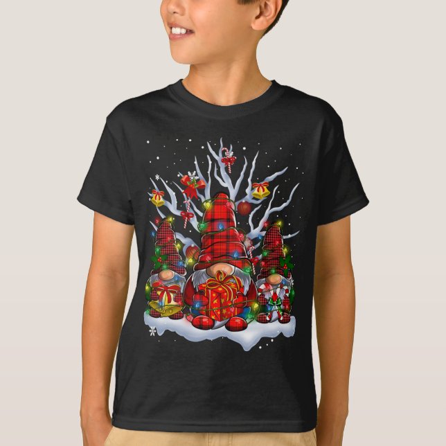 Gnomies Santa Gnome Christmas Pajama T-Shirt (Front)