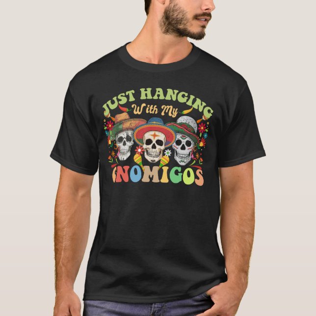 Gnomigos Skull Sombrero Mexican Cinco De Mayo Idea T-Shirt (Front)