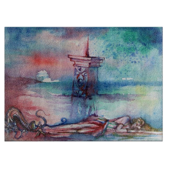 GNOMON AND LADY OF THE LAKE CUTTING BOARD (Front)