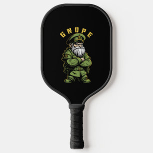 Gnope Garden Gnome Funny Military Officer Gardener Pickleball Paddle
