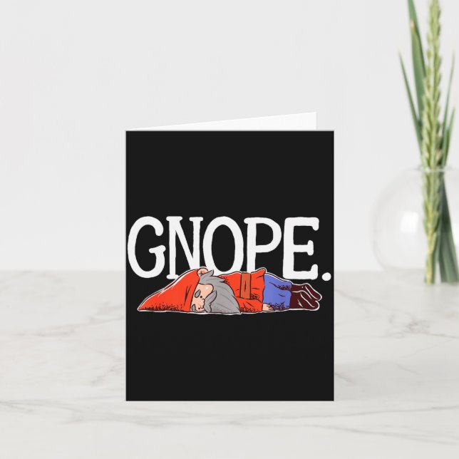 Gnope Gnome Dwarf Funny Garden Elf Christmas  Card (Front)