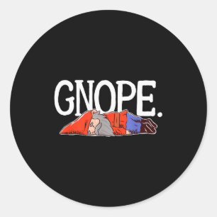 Gnope Gnome Dwarf Funny Garden Elf Christmas  Classic Round Sticker