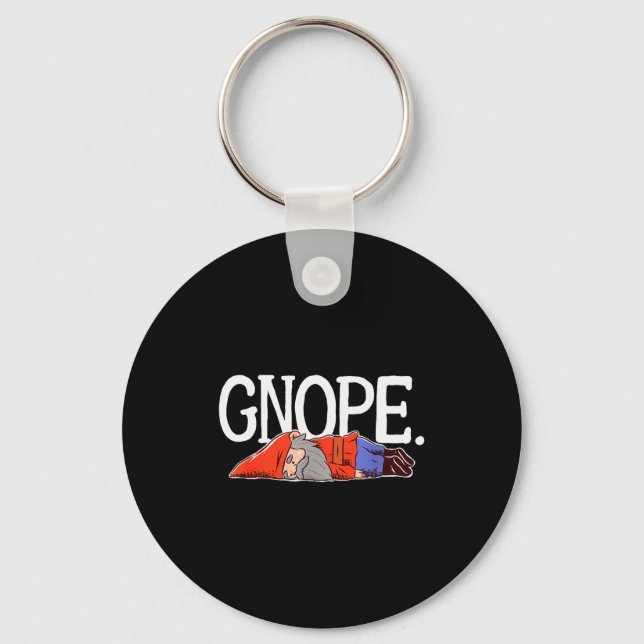 Gnope Gnome Dwarf Funny Garden Elf Christmas  Key Ring (Front)