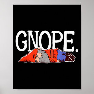 Gnope Gnome Dwarf Funny Garden Elf Christmas  Poster