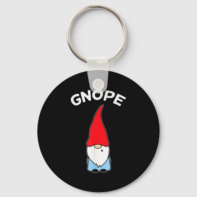 Gnope Gnome Nope Funny Christmas Party Men Women K Key Ring (Front)
