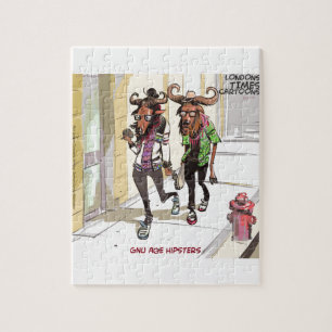 Gnu Age Hipsters Funny Jigsaw Puzzle