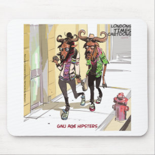 Gnu Age Hipsters Funny Mouse Mat