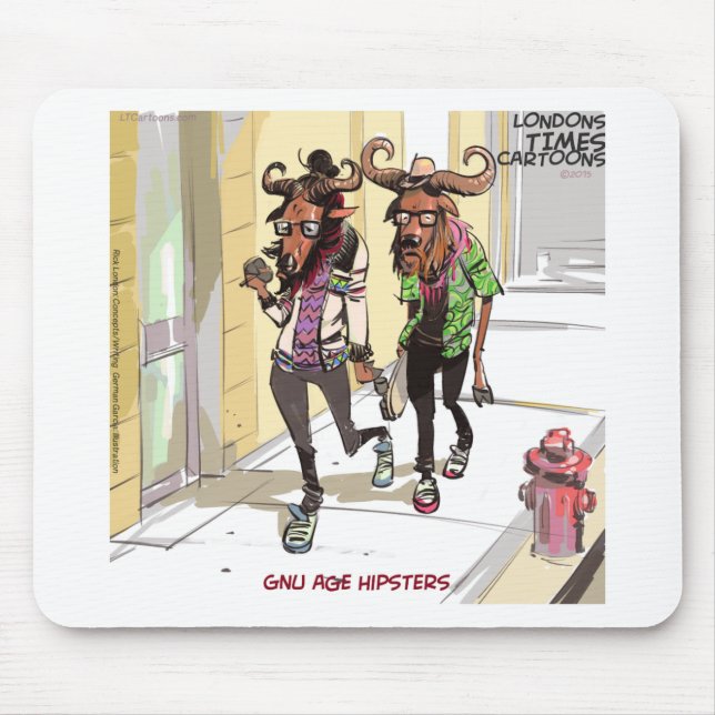 Gnu Age Hipsters Funny Mouse Mat (Front)