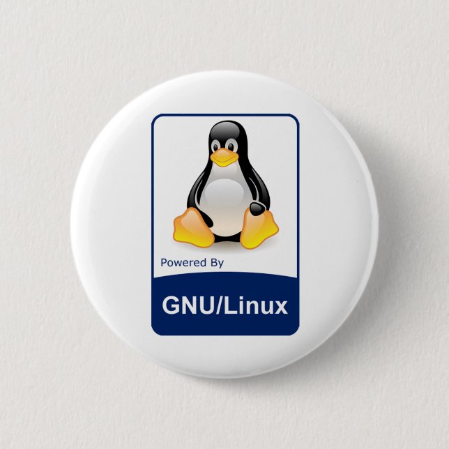 GNU/Linux 6 Cm Round Badge (Front)