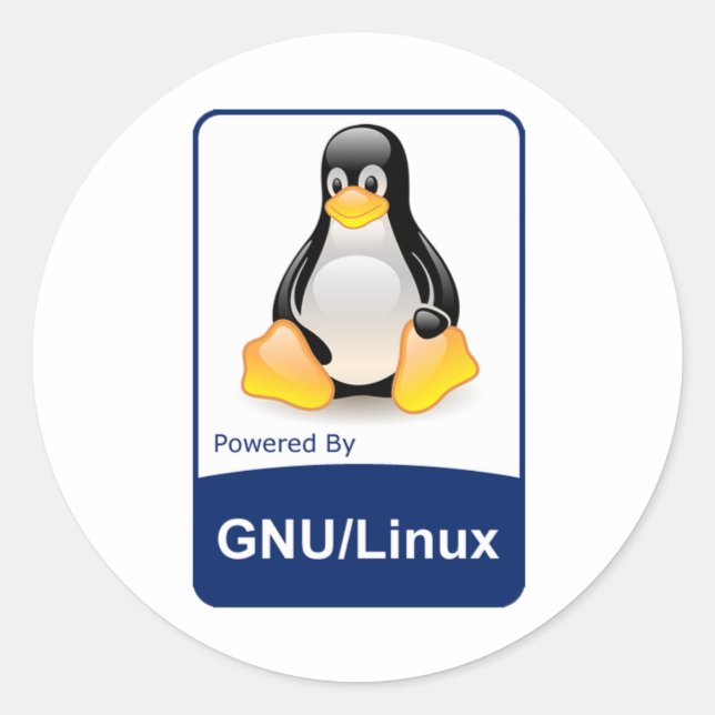 GNU/Linux Classic Round Sticker (Front)