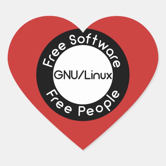 GNU/Linux Heart Sticker (Front)