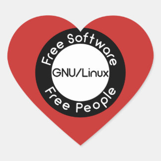 GNU/Linux Heart Sticker