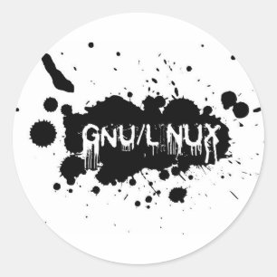 Gnu/Linux Slash Classic Round Sticker