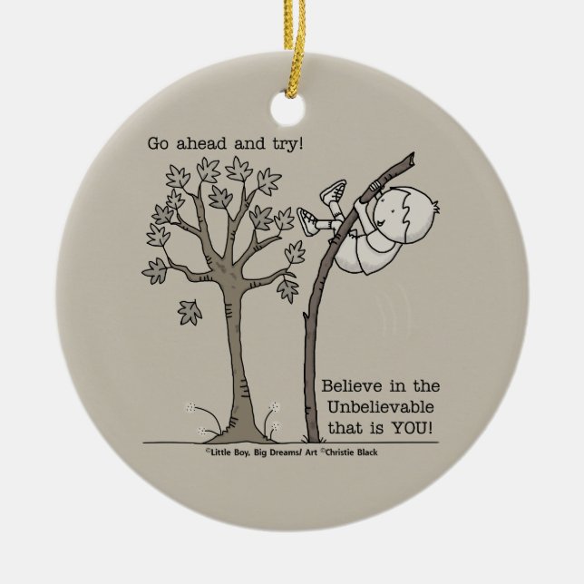 Go Ahead and Try Ceramic Tree Decoration (Front)