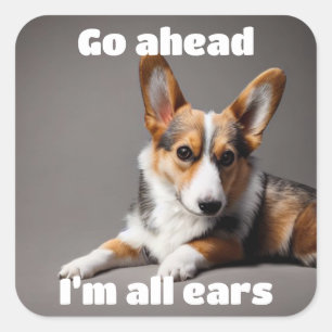Go ahead. I’m all ears. Square Sticker