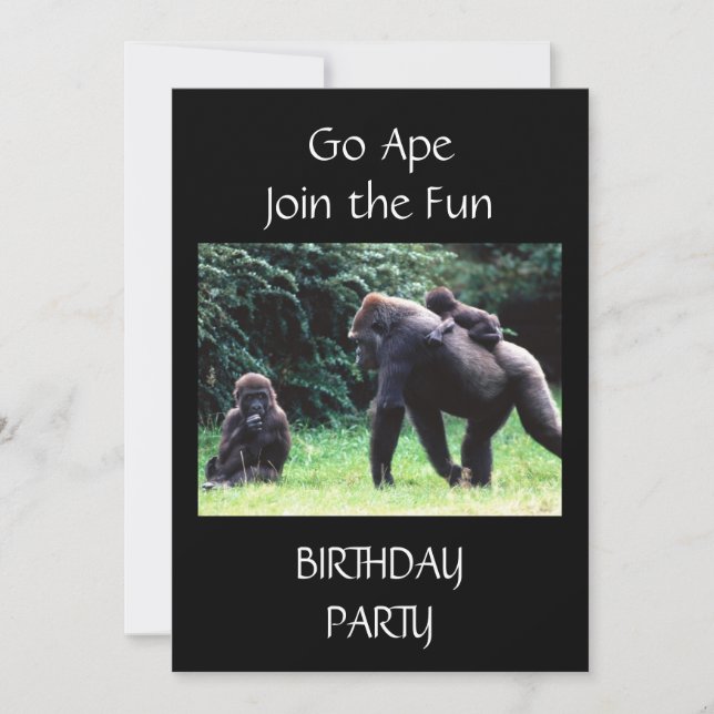 **GO APE** BIRTHDAY PARTY INVITATION (Front)
