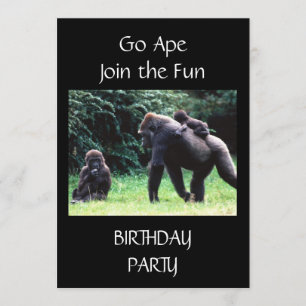 **GO APE** BIRTHDAY PARTY INVITATION