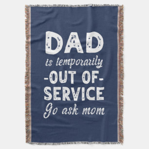 Go ask mom funny fathers day gift for dad throw blanket