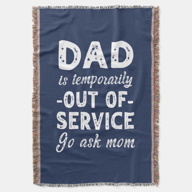 Go ask mum funny fathers day gift for dad throw blanket (Front Vertical)
