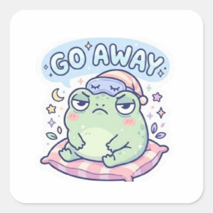 Go Away Frog Sticker Cute Annoyed Frog Funny Meme 