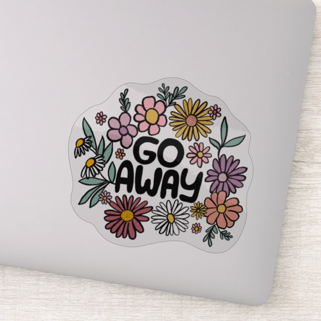 GO AWAY Funny Floral Cute Daisy Hand-Drawn (Detail)