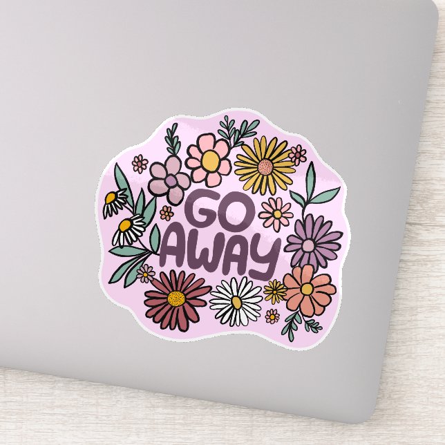 GO AWAY Funny Floral Cute Daisy Hand-Drawn (Detail)