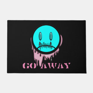 Go Away Pastel Goth Crying Emoji Floor Mat